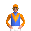 Royal Blue, Orange Vee, Sleeves And Cap
