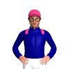 Navy Blue, Pale Pink Epaulettes And Cap