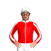 Red, White RFT Logo, Seams, Stripe Sleeves, Collar And Cap