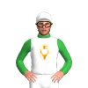White, Fluorescent Green And Orange Elkstone Logo, Fluorescent Green Sleeves And Collar