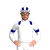 White, Navy Blue Monarch Racing Logo, Epaulettes And Armbands, Striped Cap