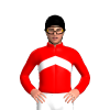 Red, White Chevron, Red Sleeves, Black Cap