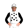 White, Black Spots, Sleeves, Spotted Cap