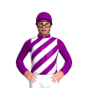 Purple, White Diagonal Stripes, Purple Cap