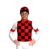 Red And Black Checks, White Sleeves, Red Armbands, Black And Red Checked Cap