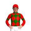 Dark Green, Red Diamonds And Sleeves, Dark Green Chevron Armbands, Red Cap