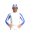 White, Embrook Thoroughbreds Logo, Royal Blue Striped Sleeves And Cap