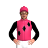 Cerise, Black Diamond Sash, Black Sleeves, Cerise Cap And Pom Pom
