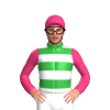 Green And White Hoops, Pink Sleeves And Cap