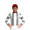 Maroon, Grey And White Stripes, Hooped Sleeves, Maroon Cap