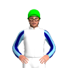 White, Navy And Lime Noblet Racing Logo, Navy And Sky Blue Striped Sleeves, Lime Cap