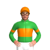 Green, Orange Band, Armbands And Cap