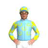 Sky Blue, Yellow Horseshoes, Diamonds Sleeves And Cap