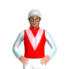 RED, LIGHT PINK VEE, WHITE SLEEVE, LIGHT BLUE STRIPES, LIGHT PINK CAP, LIGHT BLUE HOOPS, WHITE PEAK