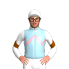 LIGHT BLUE, LIGHT PINK ZIGZAG CHEVRON, WHITE SLEEVE,BROWN CHEVRON ,WHITE CAP,BROWN ZIGZAG CHEVRON