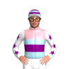 LIGHT PINK,PURPLE HALVED,LIGHT BLUE BAND,WHITE SLEEVES,PURPLE STARS,LIGHT BLUE CAP,PURPLE HOOPS,WHITE PEAK
