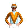 LIGHT BLUE,BROWN DOUBLE VEE,ORANGE VEE,BROWN SLEEVES,ORANGE STRIPE,BROWN CAP,ORANGE STARS,WHITE PEAK