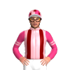 LT PINK, MAROON BRACES, PINK SLEEVES, LT PINK DOUBLE ARMBAND, LT PINK CAP, MAROON STARS, WHITE PEAK