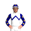 WHITE, NAVY ZIGZAG CHEVRON, NAVY SLEEVES, GOLD STARS, NAVY CAP, GOLD STARS, WHITE PEAK
