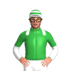 GREEN, WHITE EPAULETTES, WHITE SLEEVES, GREEN HALVED, WHITE CAP, GREEN HOOPS