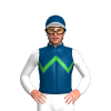 INDIGO,GREEN ZIGZAG CHEVRON,WHITE SLEEVES,INDIGO CAP,GREEN ZIGZAG CHEVRON,WHITE PEAK