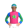 PINK, GREEN STAR, BLUE SLEEVES, GREEN CHEVRONS, GREEN CAP, BLUE HOOPS, WHITE PEAK