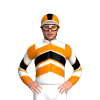 WHITE, ORANGE CHEVRONS, BLACK CHEVRON, WHITE, ORANGE CHEVRONS SLEEVES, BLACK CHEVRON, ORANGE CAP, BLACK STRIPE CAP,WHITE PEAK