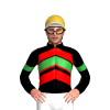 BLACK, RED CHEVRONS, GREEN CHEVRON, ARMBAND, GOLD CAP, WHITE PEAK