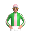 GREEN, LIGHT PINK STRIPE, GREEN SLEEVES, LIGHT PINK STRIPE, LIGHT PINK CAP, WHITE PEAK