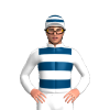 WHITE,INDIGO HOOPS,HOOPS CAP,WHITE PEAK