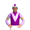 PURPLE,MAUVE VEE,SLEEVES,GOLD ARMBANDS,WHITE CAP,PURPLE STRIPE,WHITE PEAK