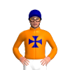 Orange, Dark Blue Maltese Cross And Cap