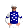 Navy Blue, White Spots And Sleeves, Navy Blue Armbands, White Cap