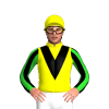 Yellow, Black V, Black And Lime Green Striped Sleeves, Yellow Cap