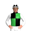 Black, Green Quarters, White Sleeves And Cap, Black Diamonds