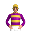 Gold, Purple Hoops And Sleeves, Gold Cap