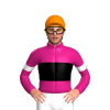MAGENTA, BLACK BAND, WHITE ARMBAND, Orange cap