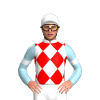 WHITE, RED DIAMOND CHECKS, LIGHT BLUE SLEEVES, WHITE ARMBANDS, White cap