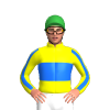 YELLOW, BLUE BAND,STRIPE SLEEVES, Green cap