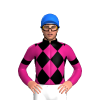 MAGENTA, BLACK DIAMOND CHECK, ARMBAND, BLACK COLLAR, Blue cap