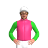 PINK, LIME GREEN SLEEVES, White cap