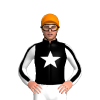 BLACK, WHITE STAR, WHITE SLEEVES, BLACK STRIPE, Orange cap
