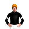 BLACK, RED FIVE STARS, WHITE ARMBANDS, Orange cap