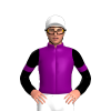 PURPLE, BLACK SLEEVES, PURPLE ARMBAND, White cap
