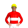 RED, WHITE DOUBLE BAND, Yellow cap