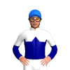 WHITE,NAVY HALVED,NAVY DIAMOND BAND ,NAVY SLEEVES,WHITE HALVED, Blue cap