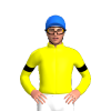 YELLOW, BLACK SIX SPOTS, ARMBANDS, Blue cap