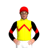 YELLOW, RED ZIGZAG CHEVRON,BLACK SLEEVES, RED CHEVRON, Red cap