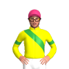 YELLOW, GREEN RIGHT SASH, ARMBANDS, Pink cap
