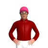 MAROON, WHITE SIX CIRCLES, Pink cap
